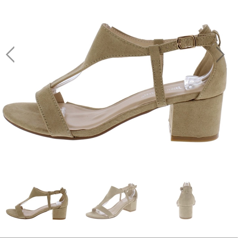 Roxane Beige Buckle Heel